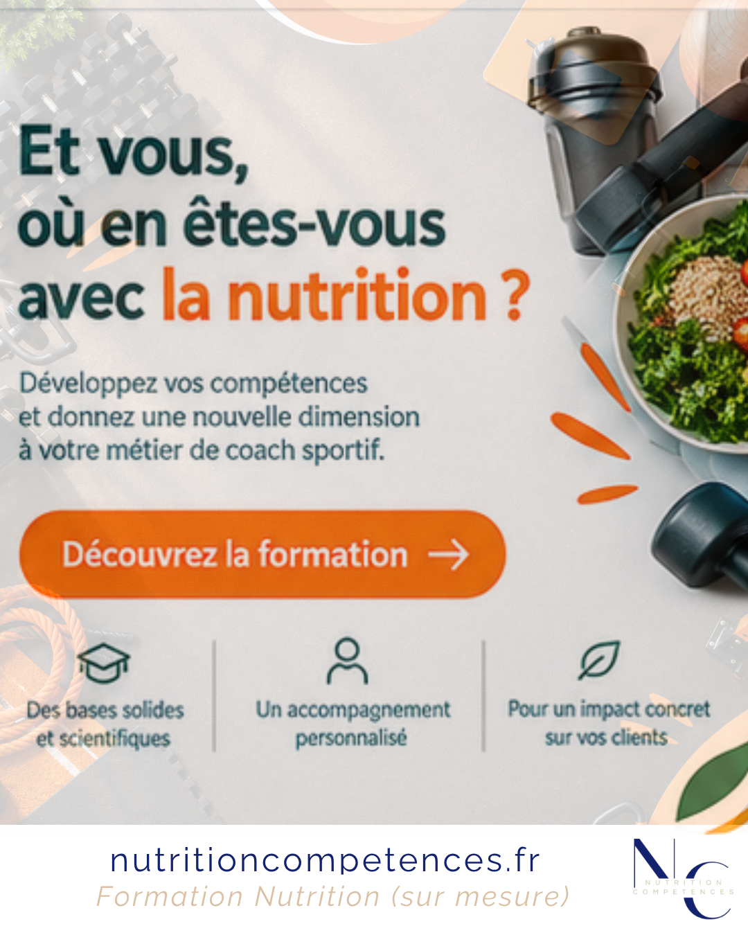 Formation conseiller en nutrition pour coach sportif
