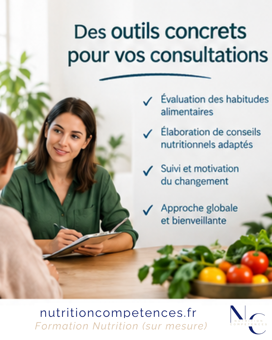 Conseil en nutrition et outils pratiques pour accompagner les clients en consultation
