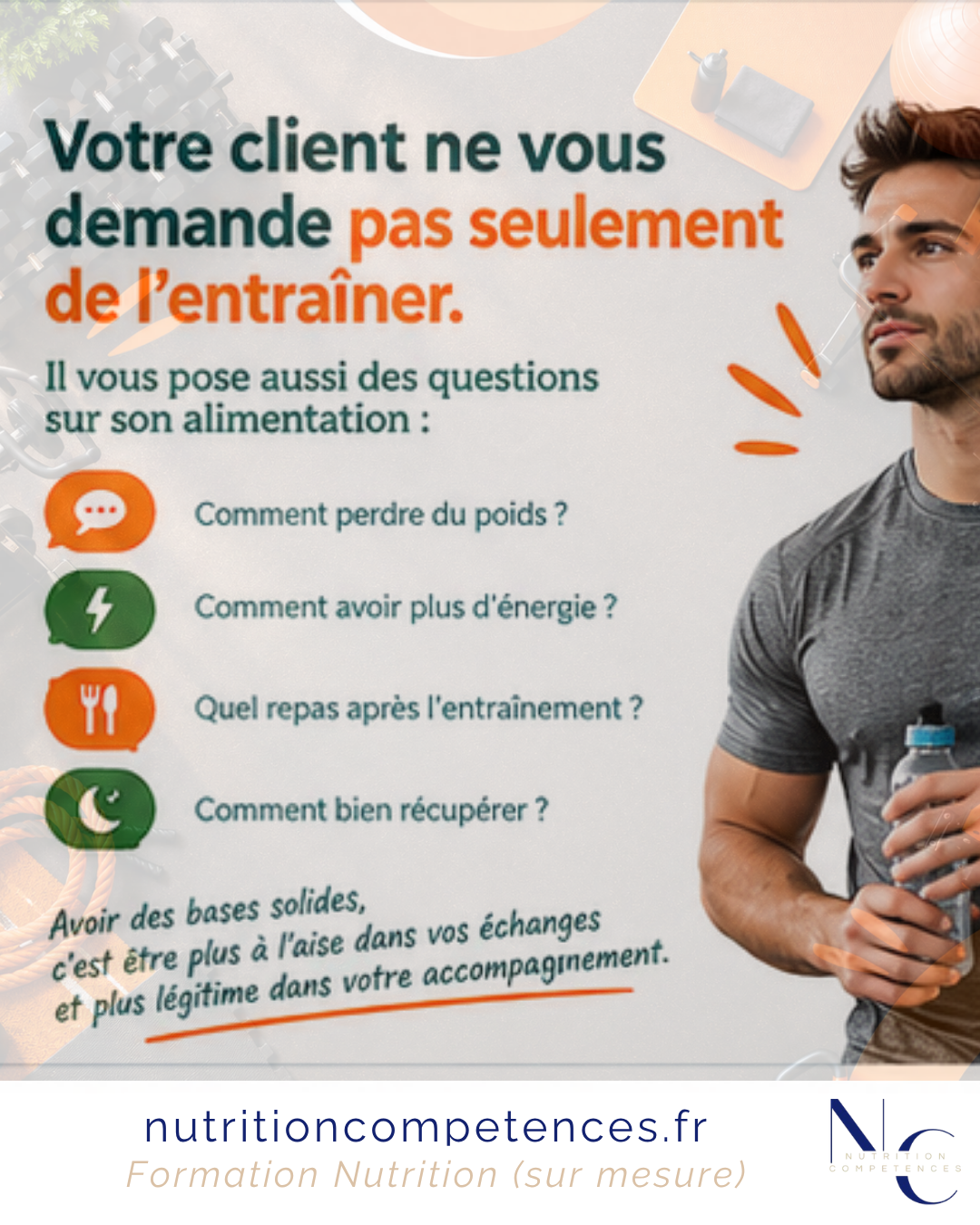 questions nutritionnelles des clients d'un coach sportif