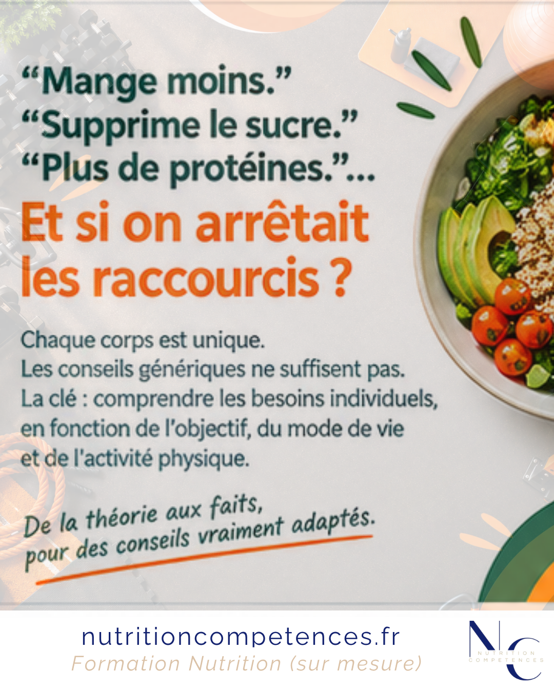 Rééquilibrage alimentaire et alimentation personnalisée